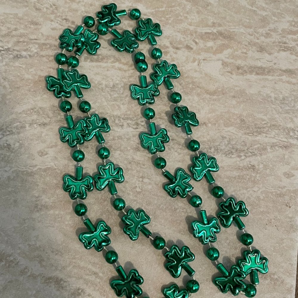 St. Patrick's Day Clover Beaded Necklace Coors Light